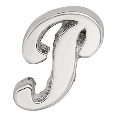 Sterling Silver Script Letter P Bead – view 5