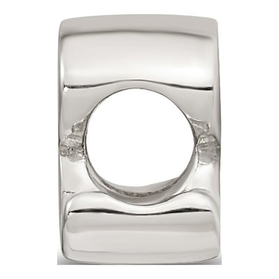 Sterling Silver Script Letter R Bead – view 4
