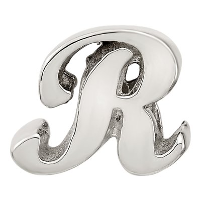 Sterling Silver Script Letter R Bead – view 5