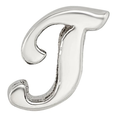 Sterling Silver Script Letter T Bead – view 5