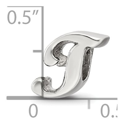 Sterling Silver Script Letter T Bead – view 6