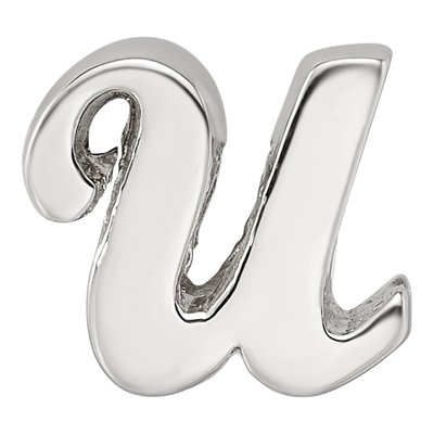 Sterling Silver Script Letter U Bead – view 5