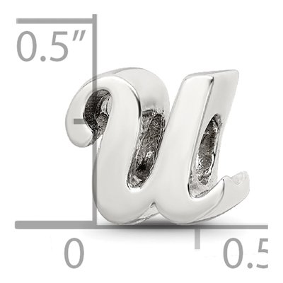 Sterling Silver Script Letter U Bead – view 6