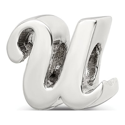 Sterling Silver Script Letter U Bead