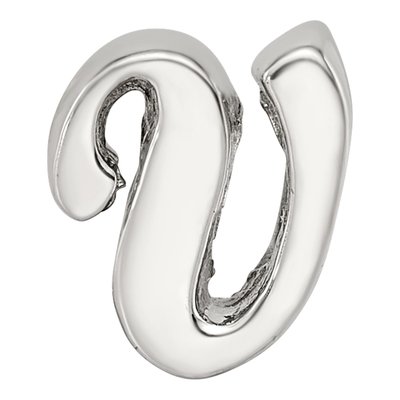 Sterling Silver Script Letter V Bead – view 5