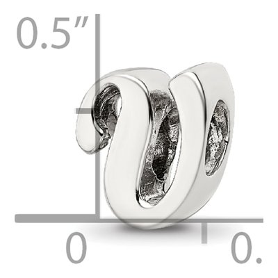 Sterling Silver Script Letter V Bead – view 6
