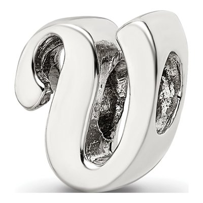 Sterling Silver Script Letter V Bead