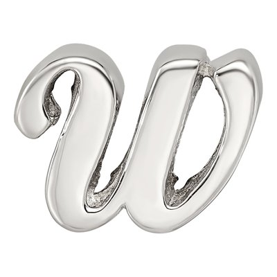 Sterling Silver Script Letter W Bead – view 5