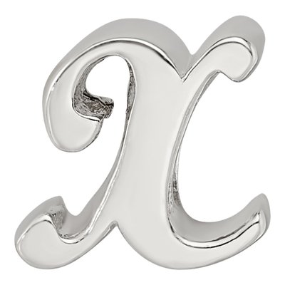 Sterling Silver Script Letter X Bead – view 5