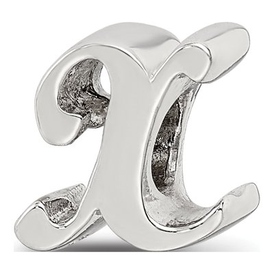 Sterling Silver Script Letter X Bead