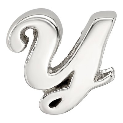 Sterling Silver Script Letter Y Bead – view 5