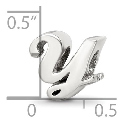 Sterling Silver Script Letter Y Bead – view 6