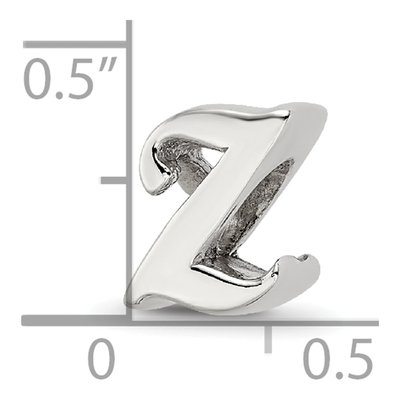 Sterling Silver Script Letter Z Bead – view 6