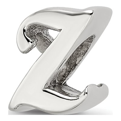 Sterling Silver Script Letter Z Bead