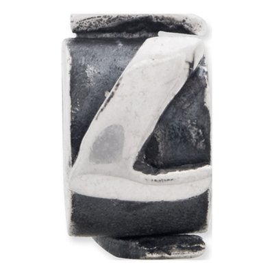 Sterling Silver Letter L Bead – view 5