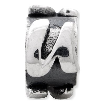 Sterling Silver Letter U Bead – view 5