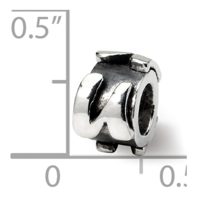 Sterling Silver Letter U Bead – view 6