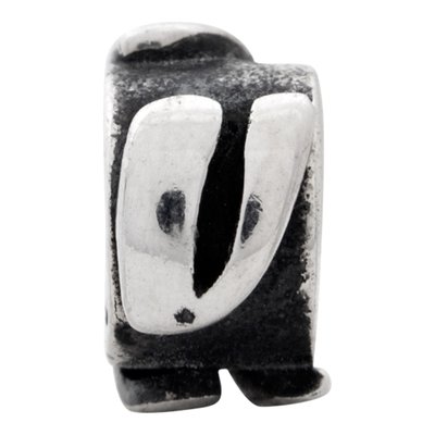 Sterling Silver Message Letter V Bead – view 4