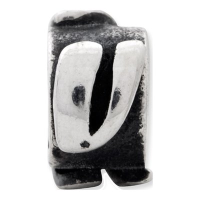 Sterling Silver Message Letter V Bead – view 5