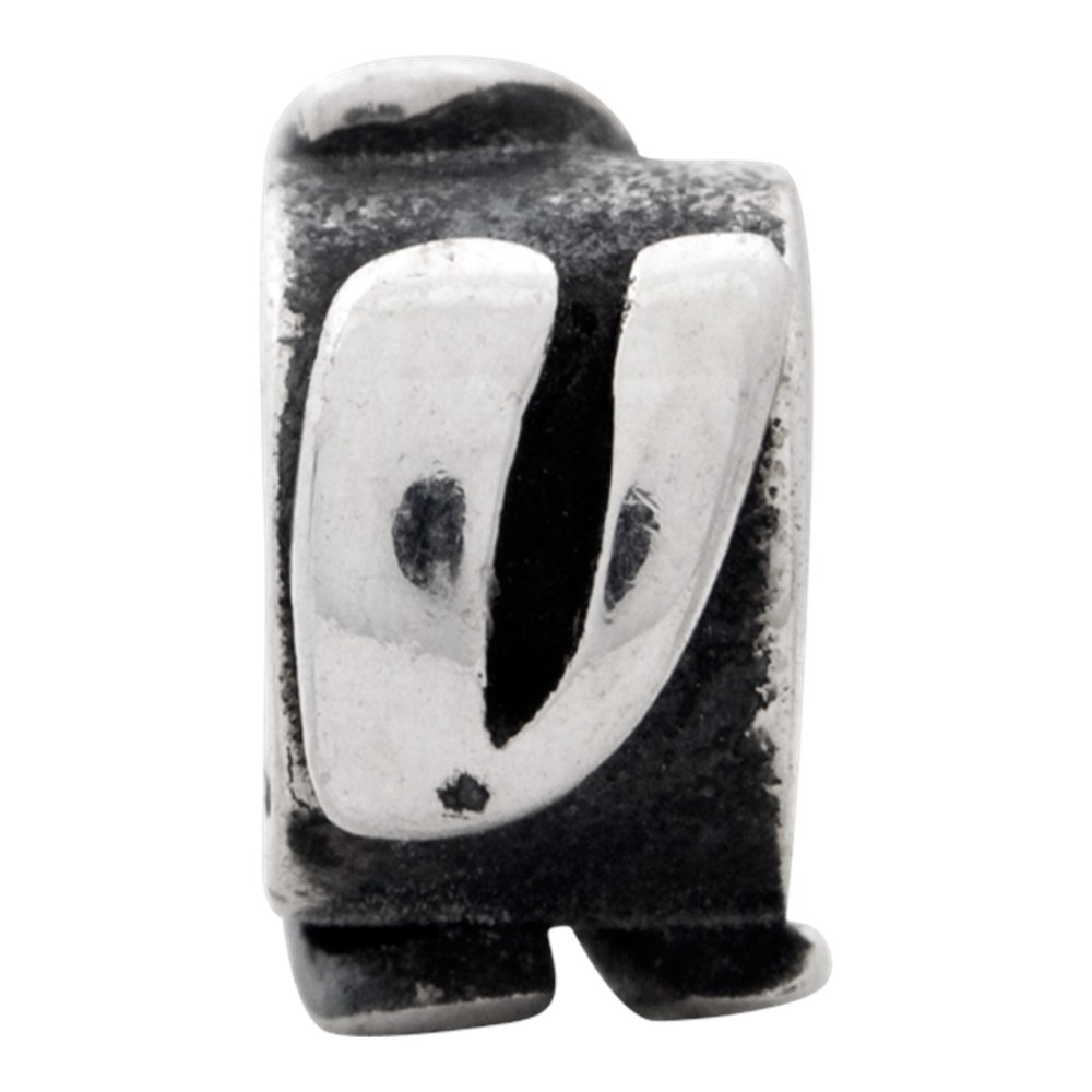 Sterling Silver Message Letter V Bead