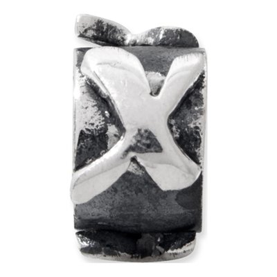 Sterling Silver Message Letter X Bead – view 5