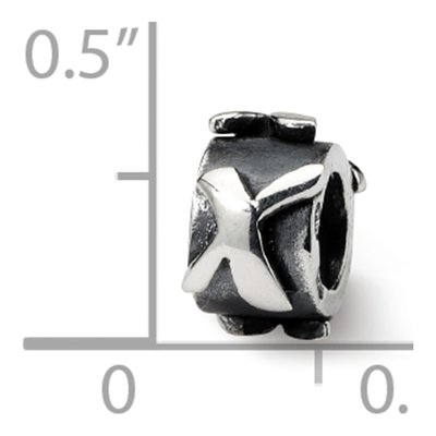 Sterling Silver Message Letter X Bead – view 6