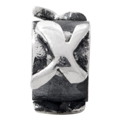 Sterling Silver Message Letter X Bead