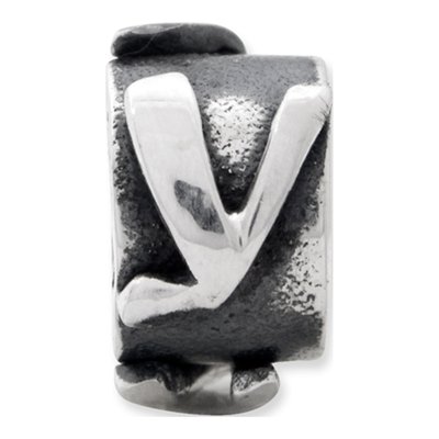 Sterling Silver Message Letter Y Bead – view 5