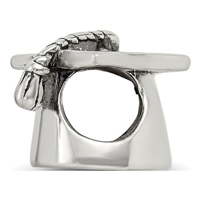 Sterling Silver Graduation Cap Bead – view 4