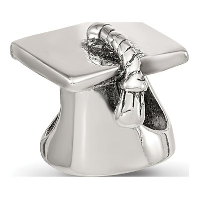 Sterling Silver Graduation Cap Bead