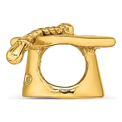 Gold-Plated Sterling Silver Graduation Cap Bead – view 4