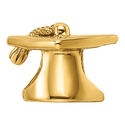 Gold-Plated Sterling Silver Graduation Cap Bead – view 5