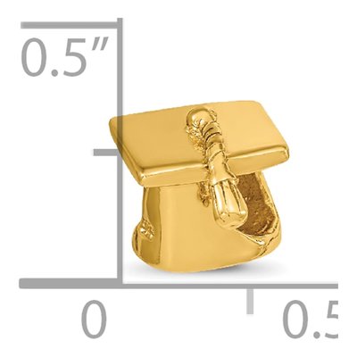 Gold-Plated Sterling Silver Graduation Cap Bead – view 6
