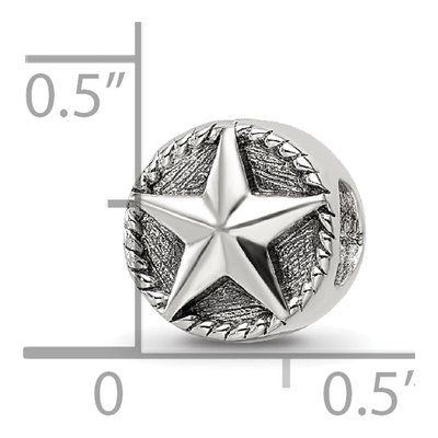 Sterling Silver Antiqued Star Bead – view 6