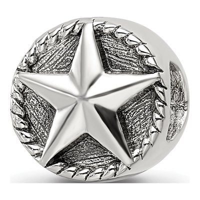 Sterling Silver Antiqued Star Bead