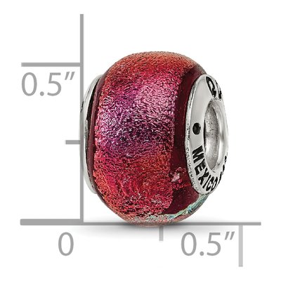 Sterling Silver Orange Dichroic Glass Bead – view 7