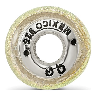 Sterling Silver Pink Dichroic Glass Bead – view 4