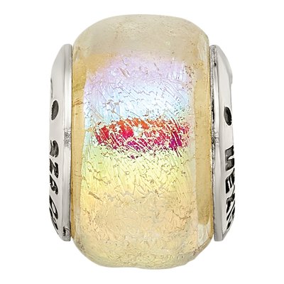 Sterling Silver Rainbow Dichroic Glass Bead – view 6