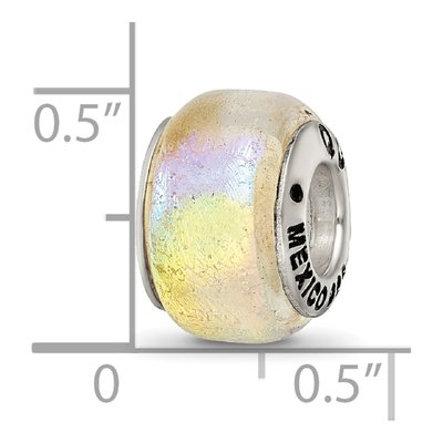 Sterling Silver Rainbow Dichroic Glass Bead – view 7
