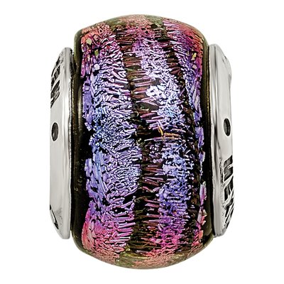 Sterling Silver Purple Dichroic Glass Bead – view 5
