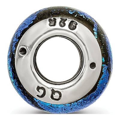 Sterling Silver Green Dichroic Glass Bead – view 4