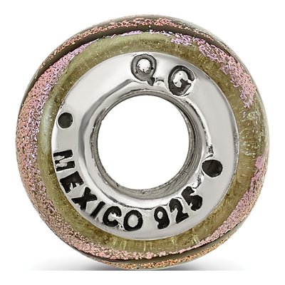 Sterling Silver Purple Dichroic Glass Bead – view 4