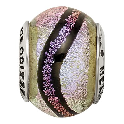 Sterling Silver Purple Dichroic Glass Bead – view 5