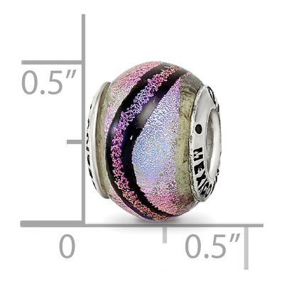 Sterling Silver Purple Dichroic Glass Bead – view 7