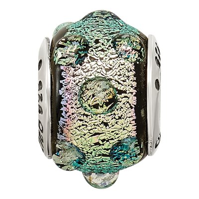 Sterling Silver Purple Dichroic Glass Bead – view 5