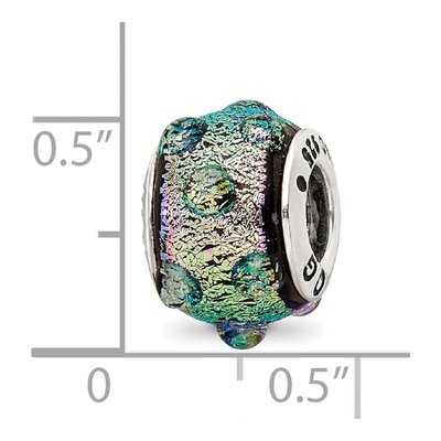 Sterling Silver Purple Dichroic Glass Bead – view 7