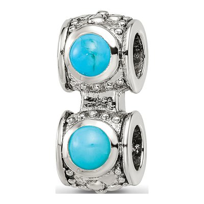 Sterling Silver Turquoise Connector Bead