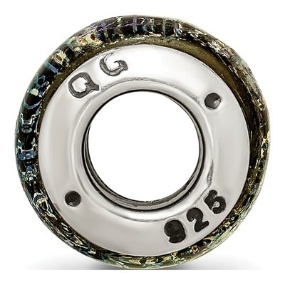 Sterling Silver Rainbow Dichroic Glass Bead – view 4