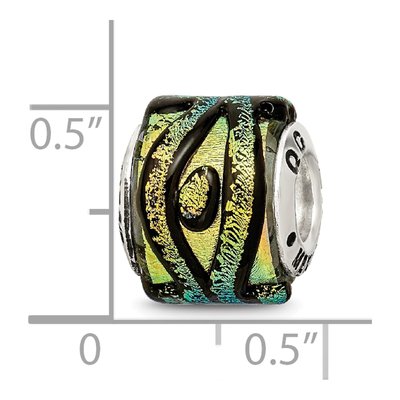 Sterling Silver Dichroic Glass Bead – view 7