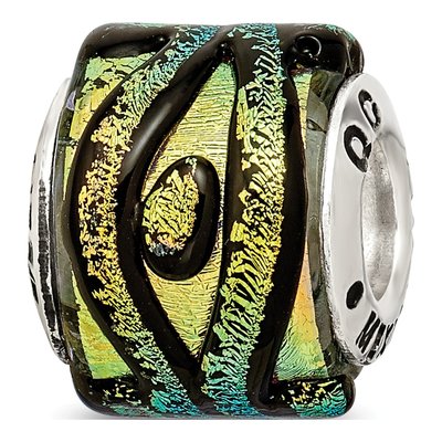 Sterling Silver Dichroic Glass Bead